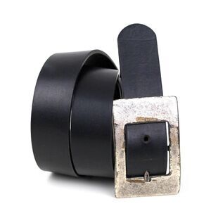 Jenny and The Boys BLACK GENUINE LEATHER 1 1/8"Wd CASUAL WOMEN'S BELT Sz S (B22